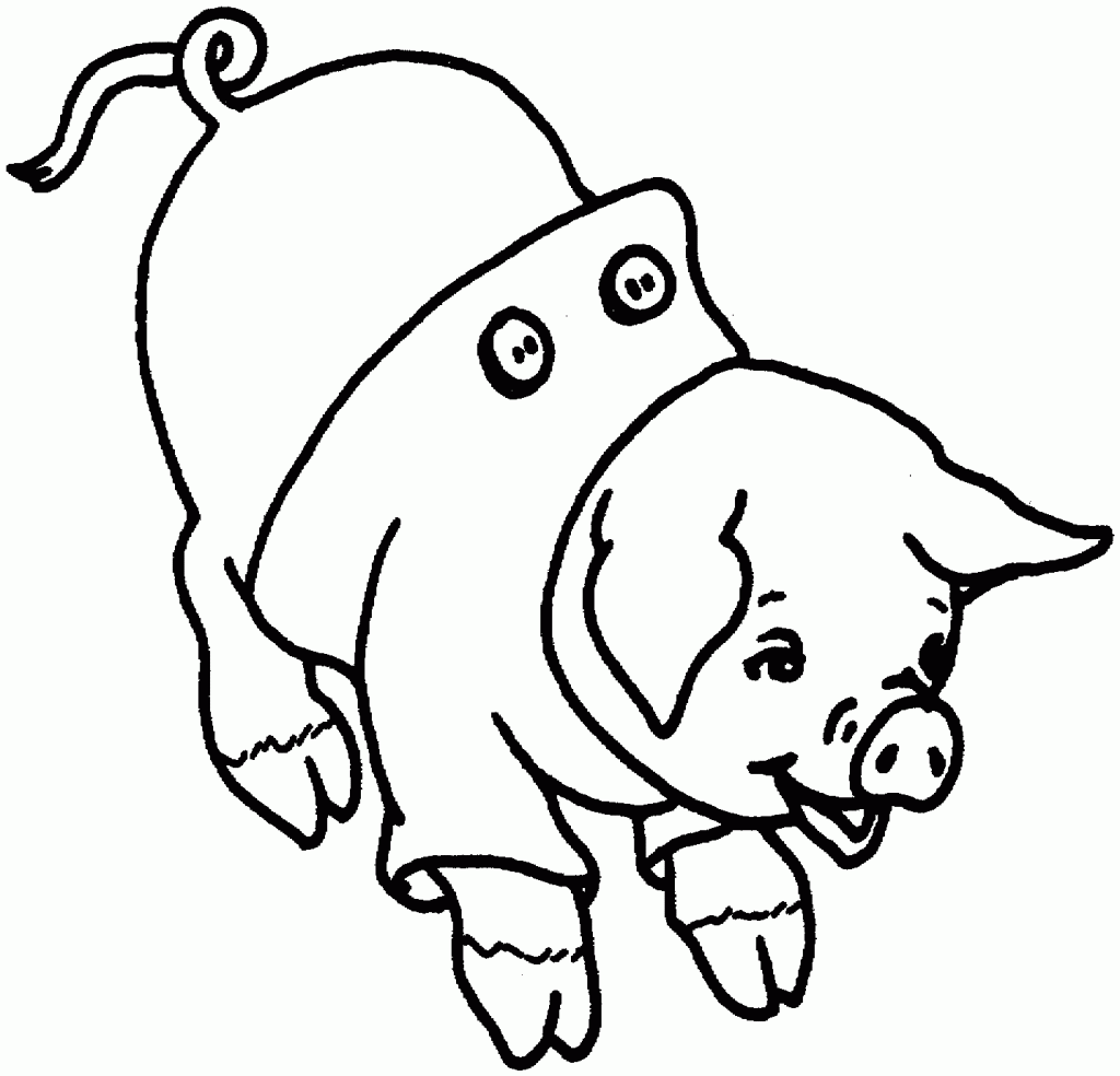 Plansa de colorat cu Porc 15 7